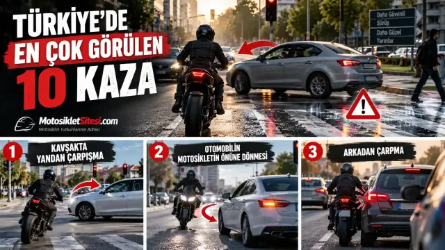 Türkiye'de En Çok Görülen Kaza Tipleri: Motosikletlilerin Özellikle Dikkat Etmesi Gereken 10 Kaza