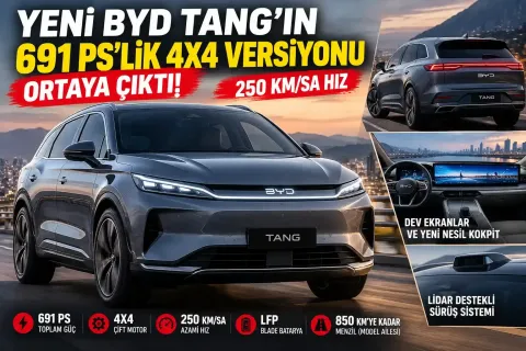 Yeni BYD Tang'ın 691 PS'lik 4x4 Versiyonu Ortaya Çıktı! 250 Km/sa Hız