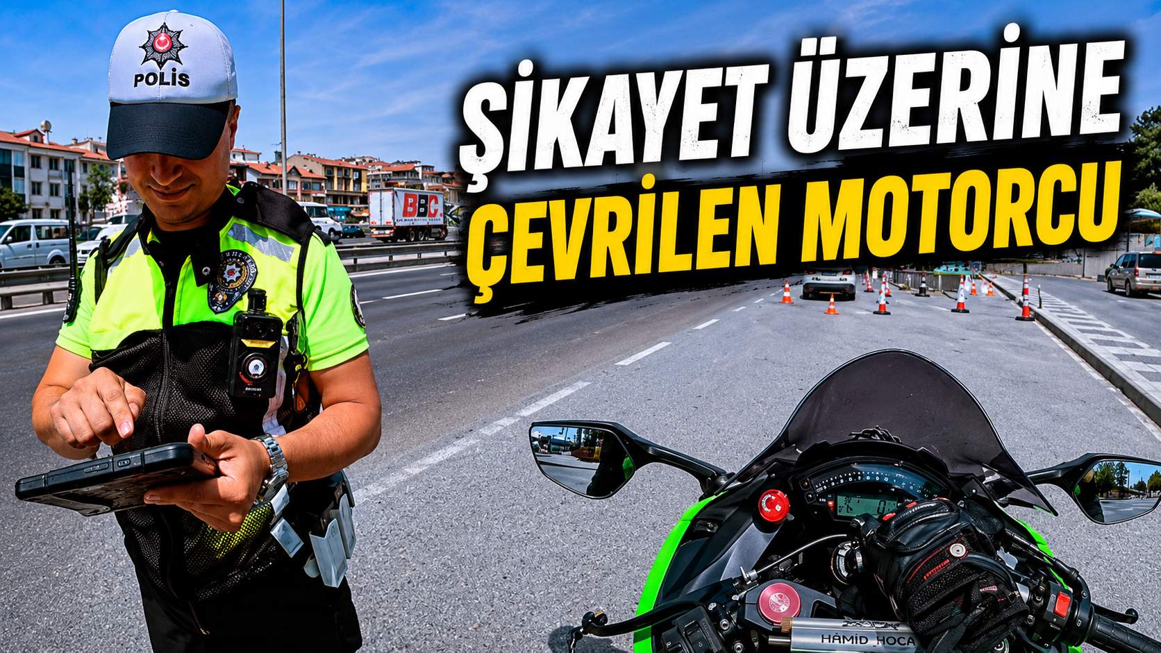 Şikayet üzerine çevirmeye takılan motorcu