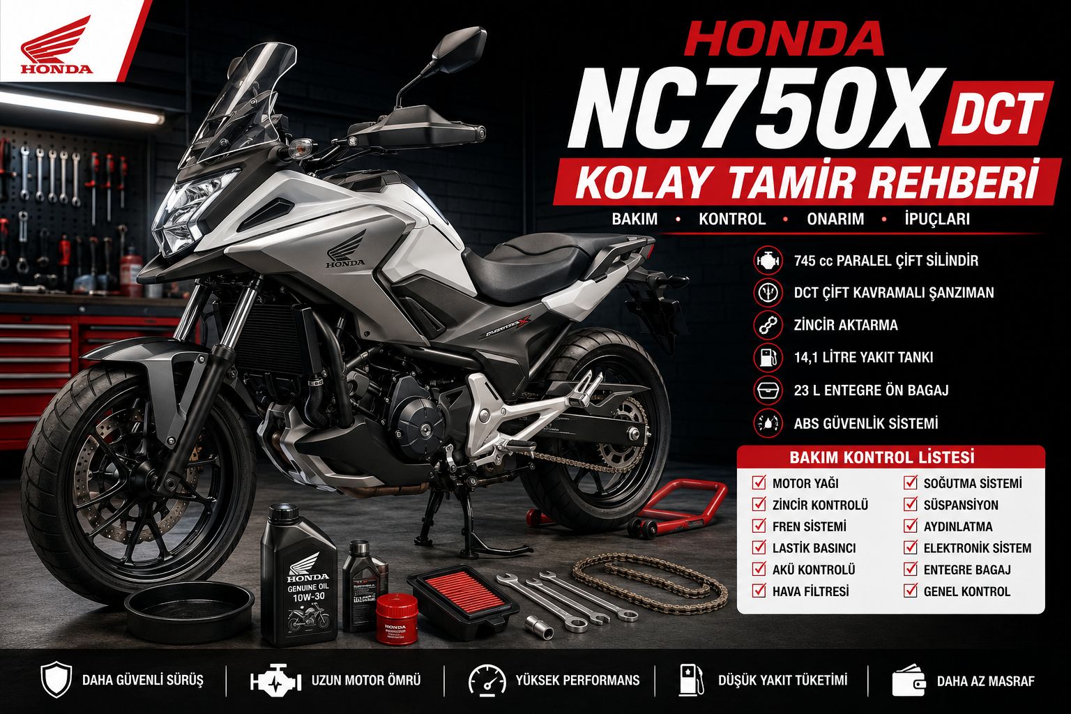 Honda NC750X DCT Tamir ve Bakım Rehberi: NC750X Kullanıcılarının Bilmesi Gerekenler