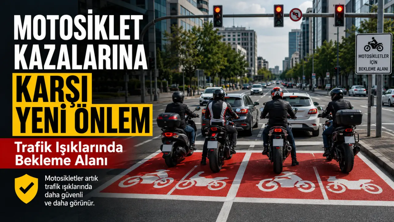 Motosiklet Kazalarına Karşı Yeni Önlem: Trafik Işıklarında Özel Bekleme Alanı