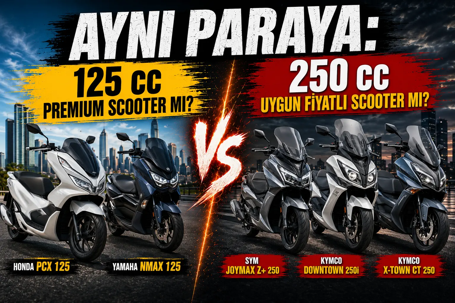 Aynı Paraya: 125 cc Premium Scooter mı, 250 cc Uygun Fiyatlı Scooter mı?