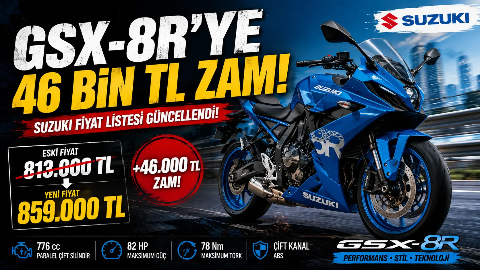 GSX-8R, GSX-8S ve V-Strom 800 DE zamlandı