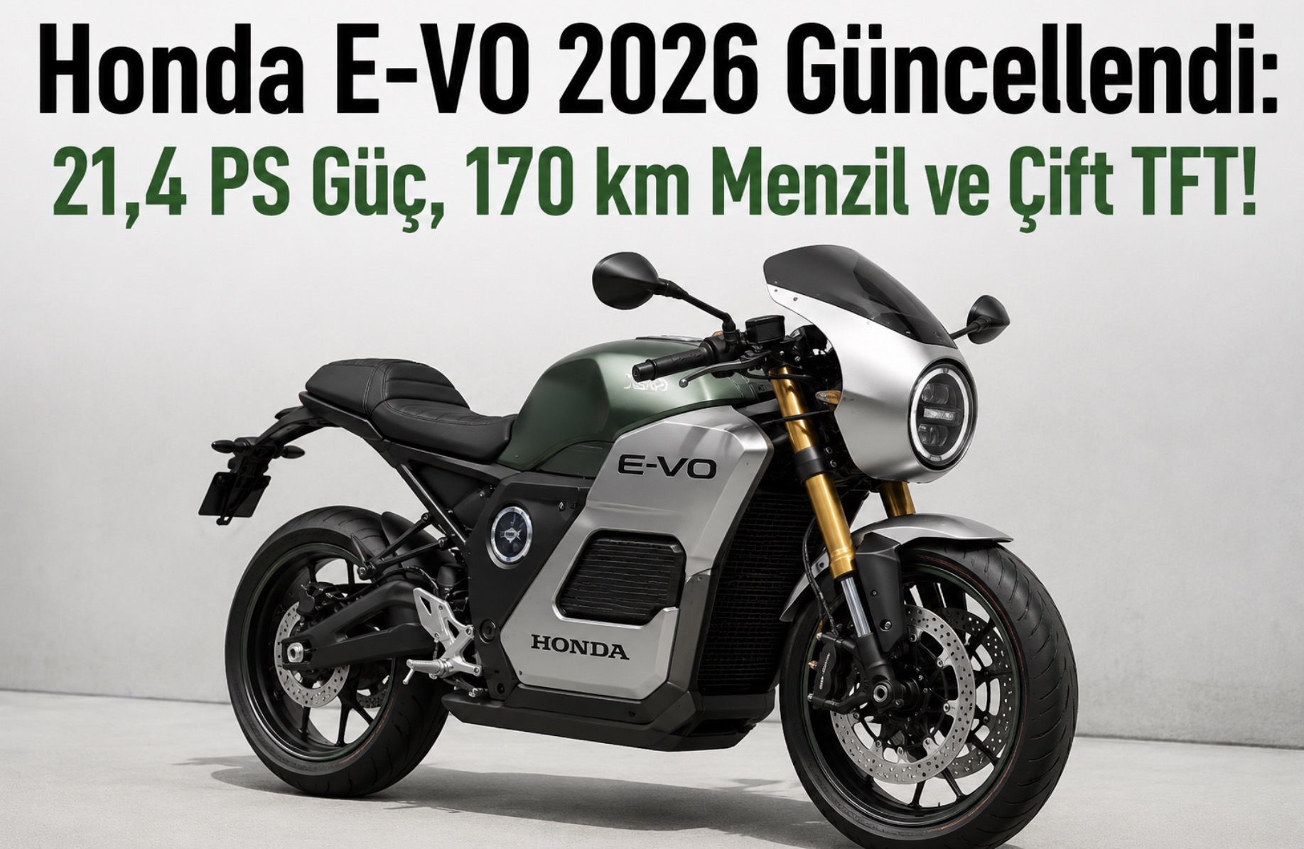 Honda E-VO 2026 Güncellendi: 21,4 PS Güç, 170 km Menzil ve Çift TFT!
