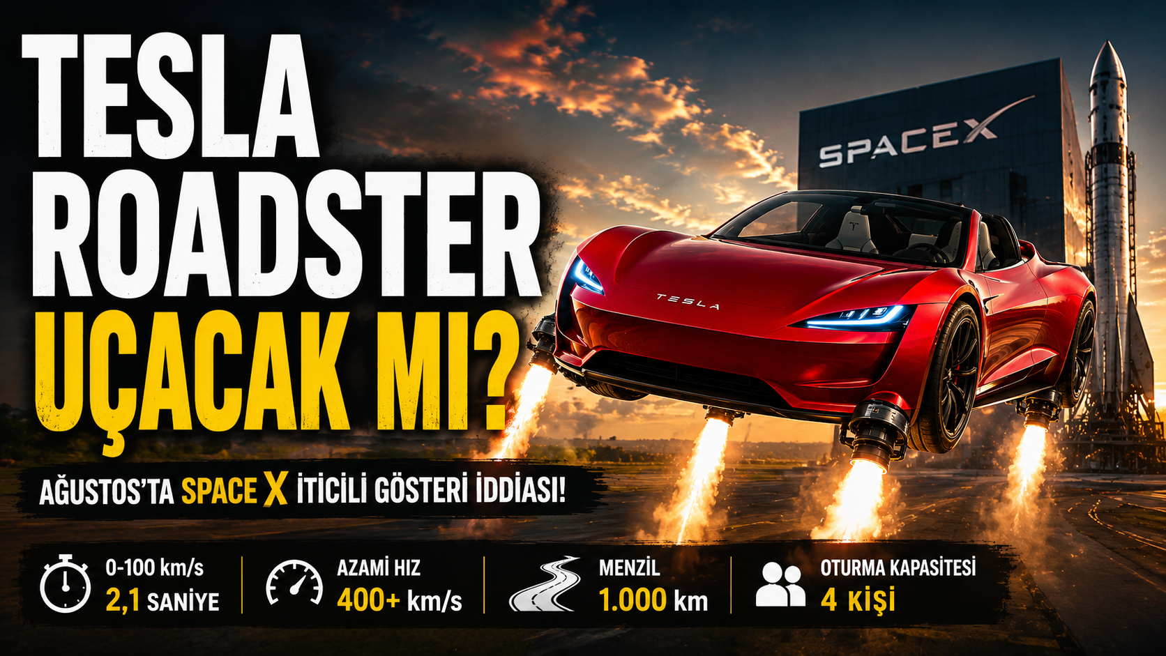 Tesla Roadster Ağustos’ta Yeniden Ortaya Çıkabilir: SpaceX İticili Versiyon İçin Büyük Gösteri İddiası