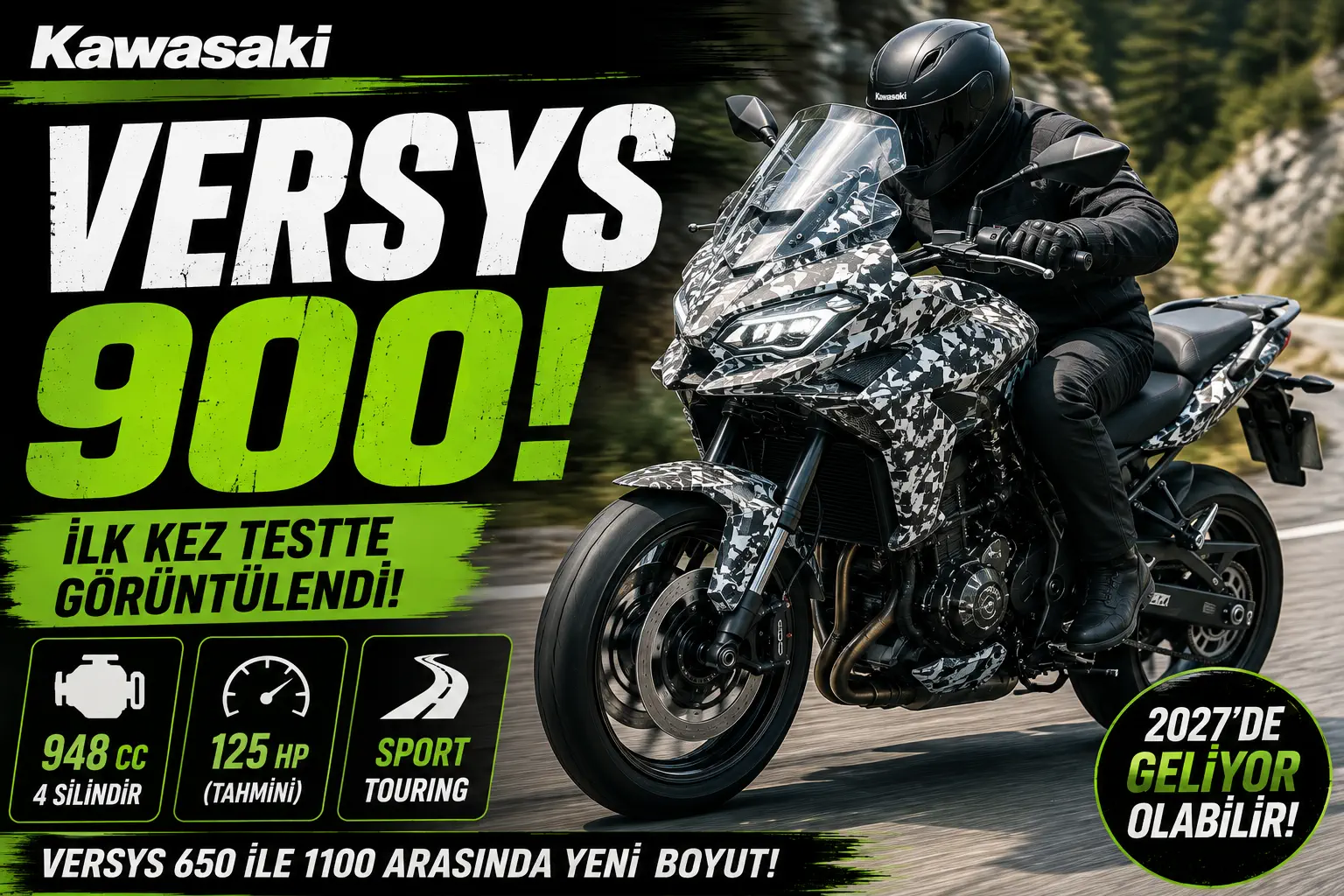Kawasaki Versys 900 İlk Kez Testte Görüntülendi: Z900’ün 948 cc Dört Silindirli Motoru Geliyor