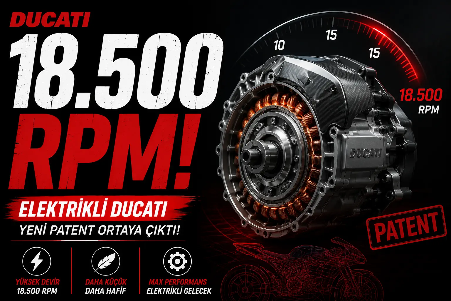 Ducati’den 18.500 Devirlik Elektrik Motoru: Yeni Patent Geleceğin Superbike’ını Gösteriyor
