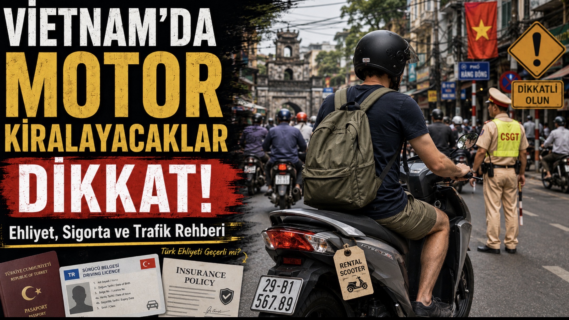 Vietnam’da Motosiklet Kiralayacaklar Dikkat! Ehliyet, Sigorta ve Trafikte Bilmeniz Gereken 30 Şey