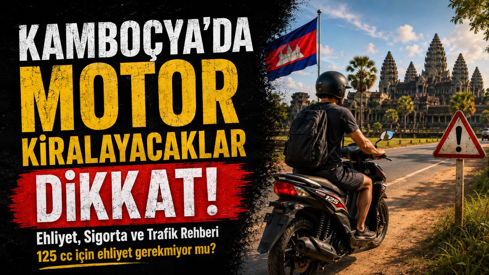 Kamboçya’da Motosiklet Kiralayacaklar Dikkat! 125 cc, Ehliyet, Sigorta ve Trafikte Bilmeniz Gereken 30 Şey