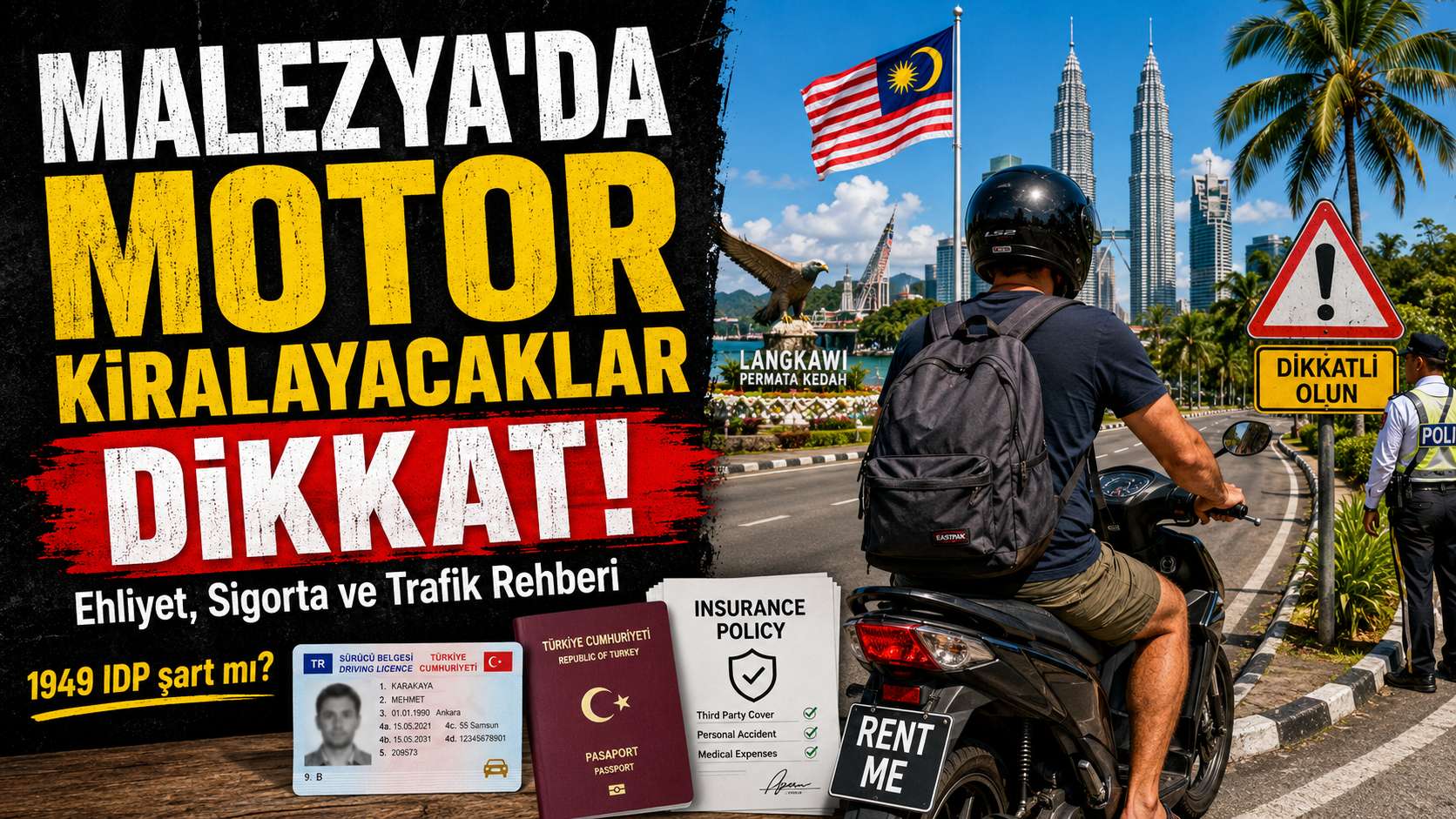 Malezya’da Motosiklet Kiralayacaklar Dikkat! Ehliyet, IDP, Sigorta ve Trafikte Bilmeniz Gereken 30 Şey