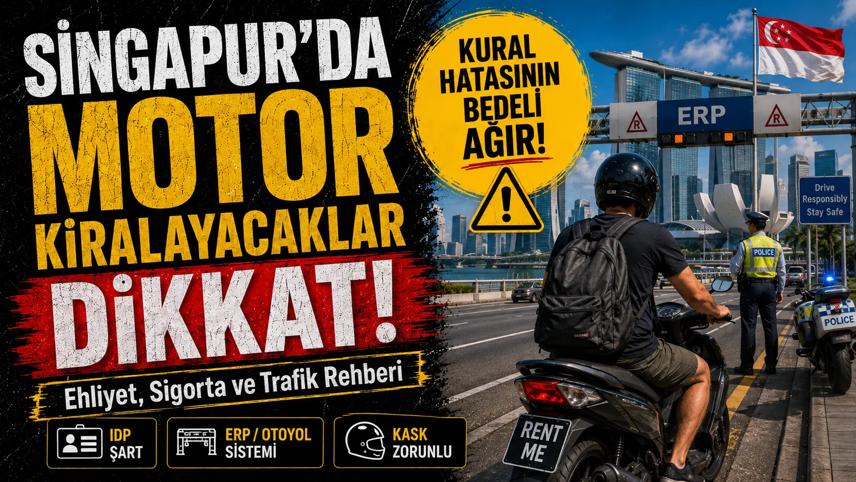 Singapur’da Motosiklet Kiralayacaklar Dikkat! IDP, Sigorta, ERP ve Trafikte Bilmeniz Gereken 30 Şey