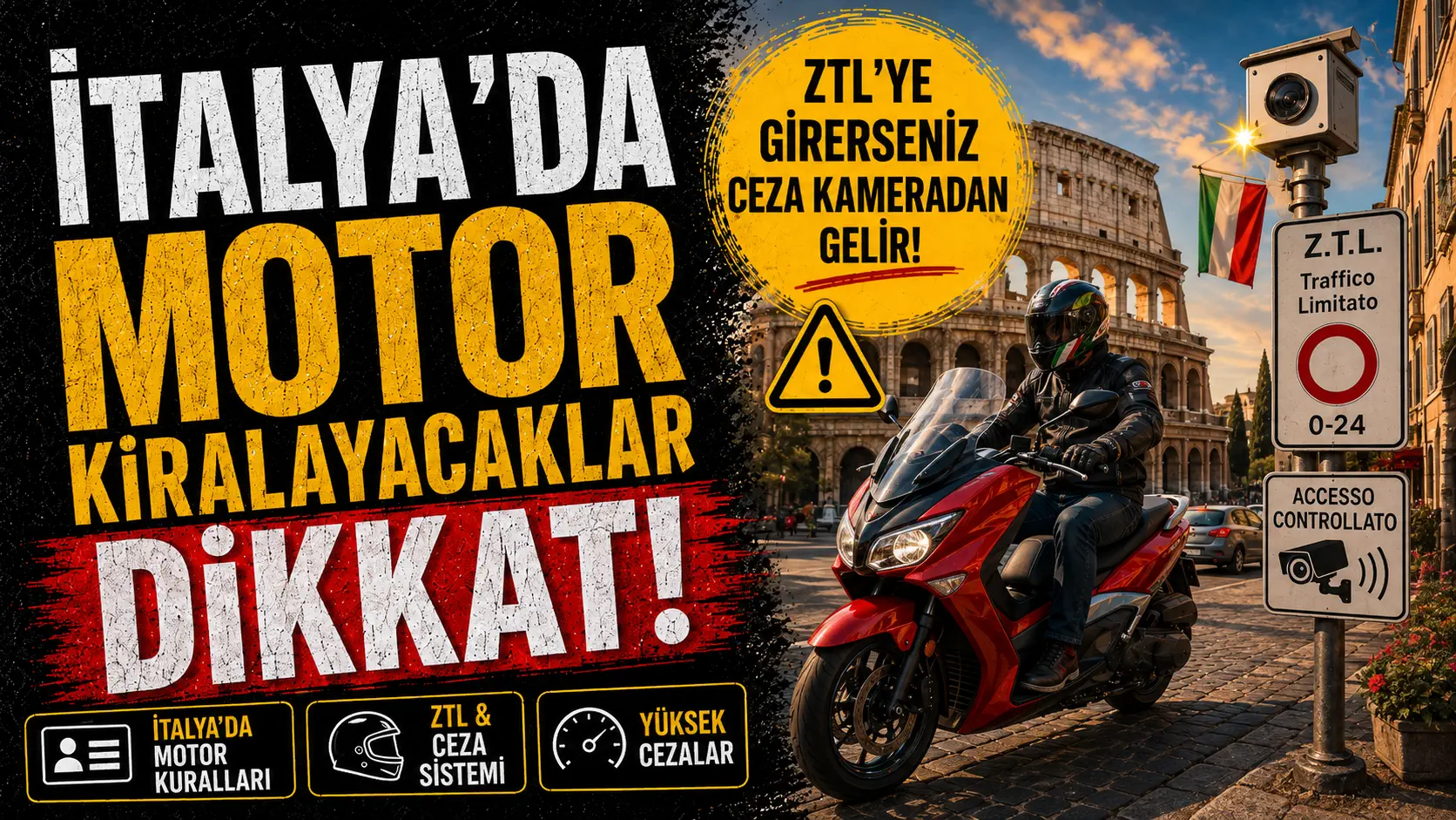 İtalya’da Motosiklet Kiralayacaklar Dikkat! IDP, ZTL, Sigorta ve Trafikte Bilmeniz Gereken 30 Şey