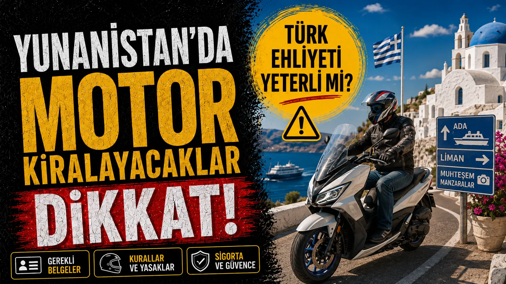 Yunanistan’da Motosiklet Kiralayacaklar Dikkat! Türk Ehliyeti, IDP, Sigorta ve Ada Yollarında Bilmeniz Gereken 30 Şey