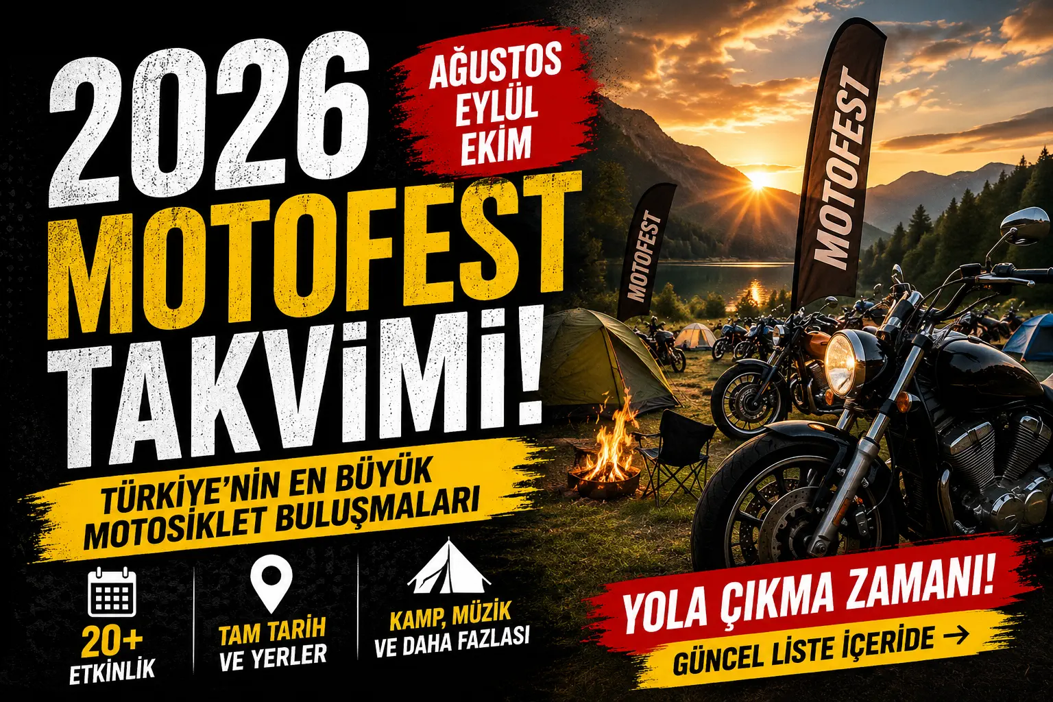 2026 Türkiye Motosiklet Festivalleri Güncel Takvimi: Ağustos-Ekim Motofest Tarihleri