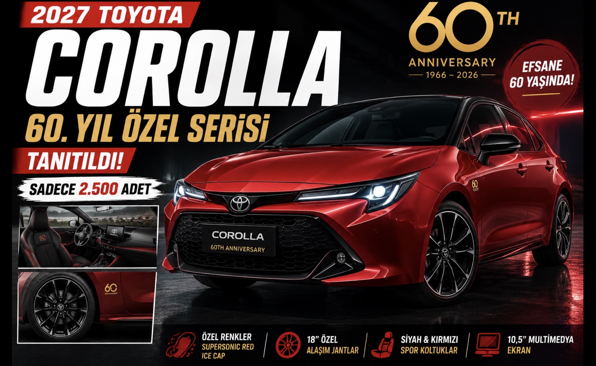 Toyota Corolla 60 Yaşında: 2027 İçin Çok Özel Bir Model Geldi