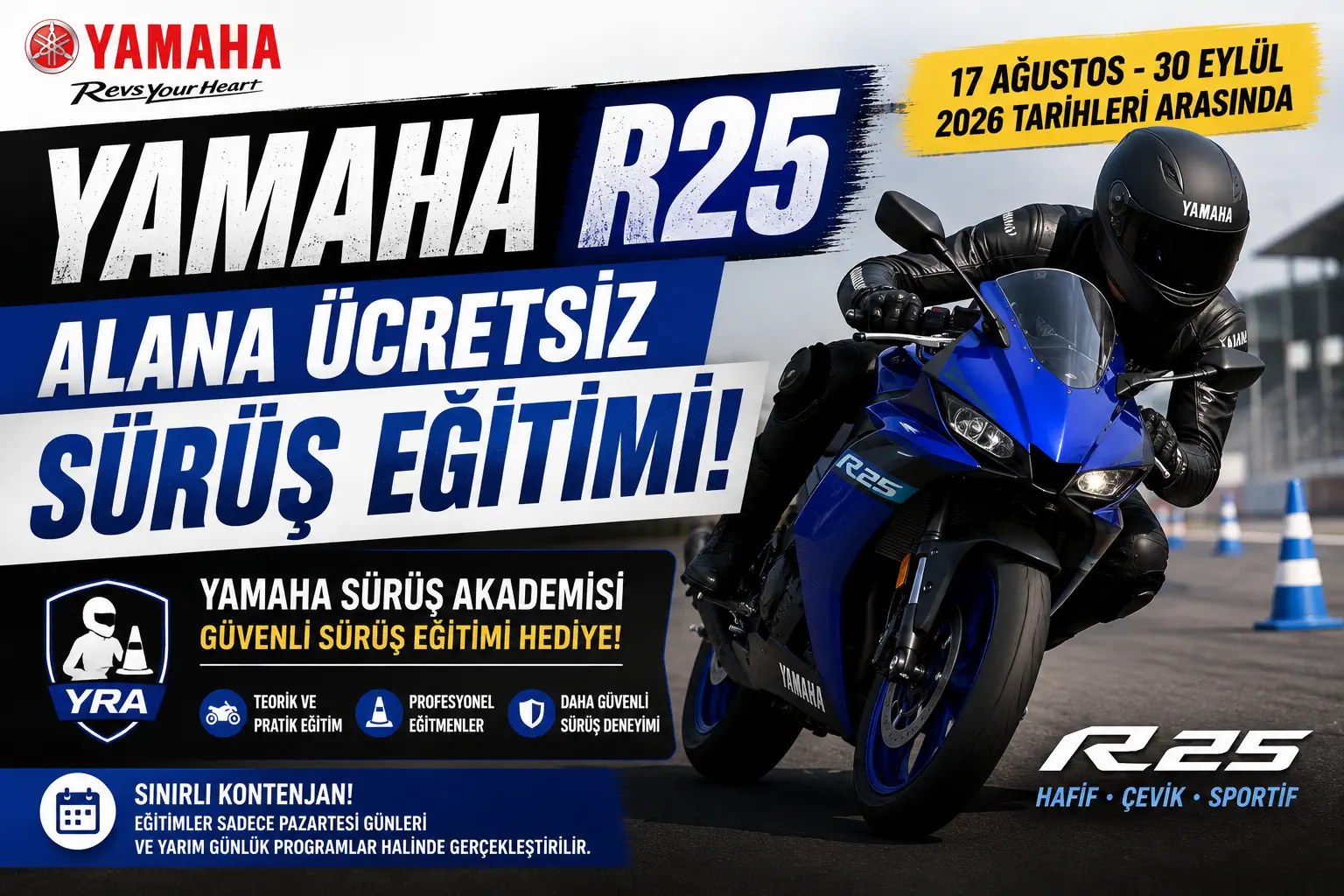 Yamaha R25 Alanlara Ücretsiz Sürüş Eğitimi: Yeni Kampanya Başladı