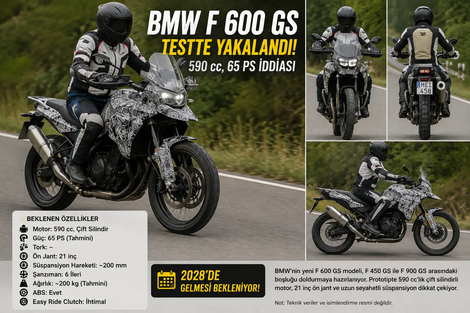 BMW F 600 GS Testte Yakalandı: 590 cc ve 65 PS’lik Yeni GS İddiası