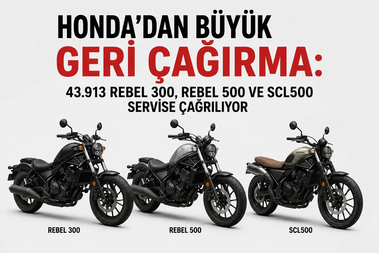 Honda’dan Büyük Geri Çağırma: 43.913 Rebel 300, Rebel 500 ve SCL500 Servise Çağrılıyor