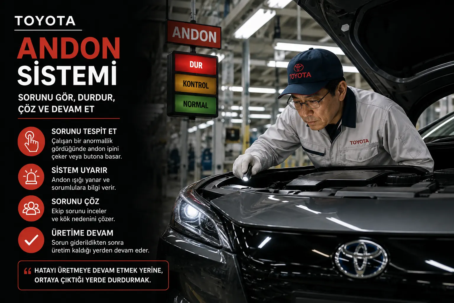 Toyota’nın En Büyük Sırrı Ne Biliyor musunuz? Andon Sistemi Nasıl Çalışıyor?
