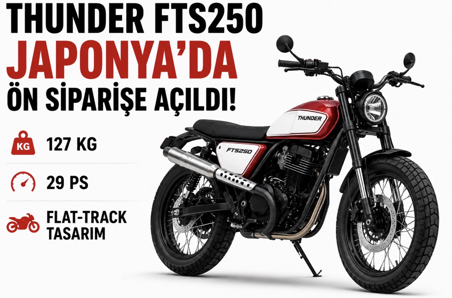 Thunder FTS250 Satışa Çıktı: 127 Kg ve 29 PS’lik Flat Tracker