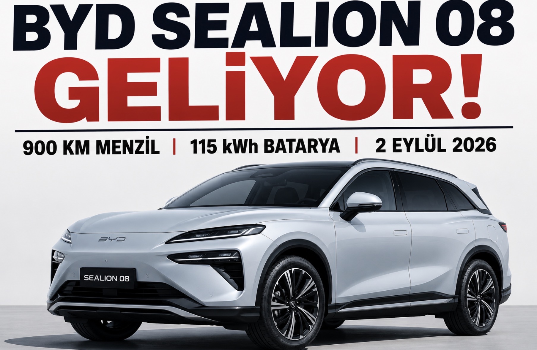 BYD Sealion 08 Geliyor: 900 Km Menzil, 115 kWh Batarya ve 643 BG