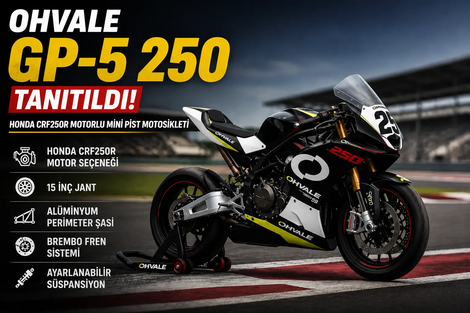 Ohvale GP-5 250 Tanıtıldı: Honda CRF250R Motorlu Mini Pist Motosikleti