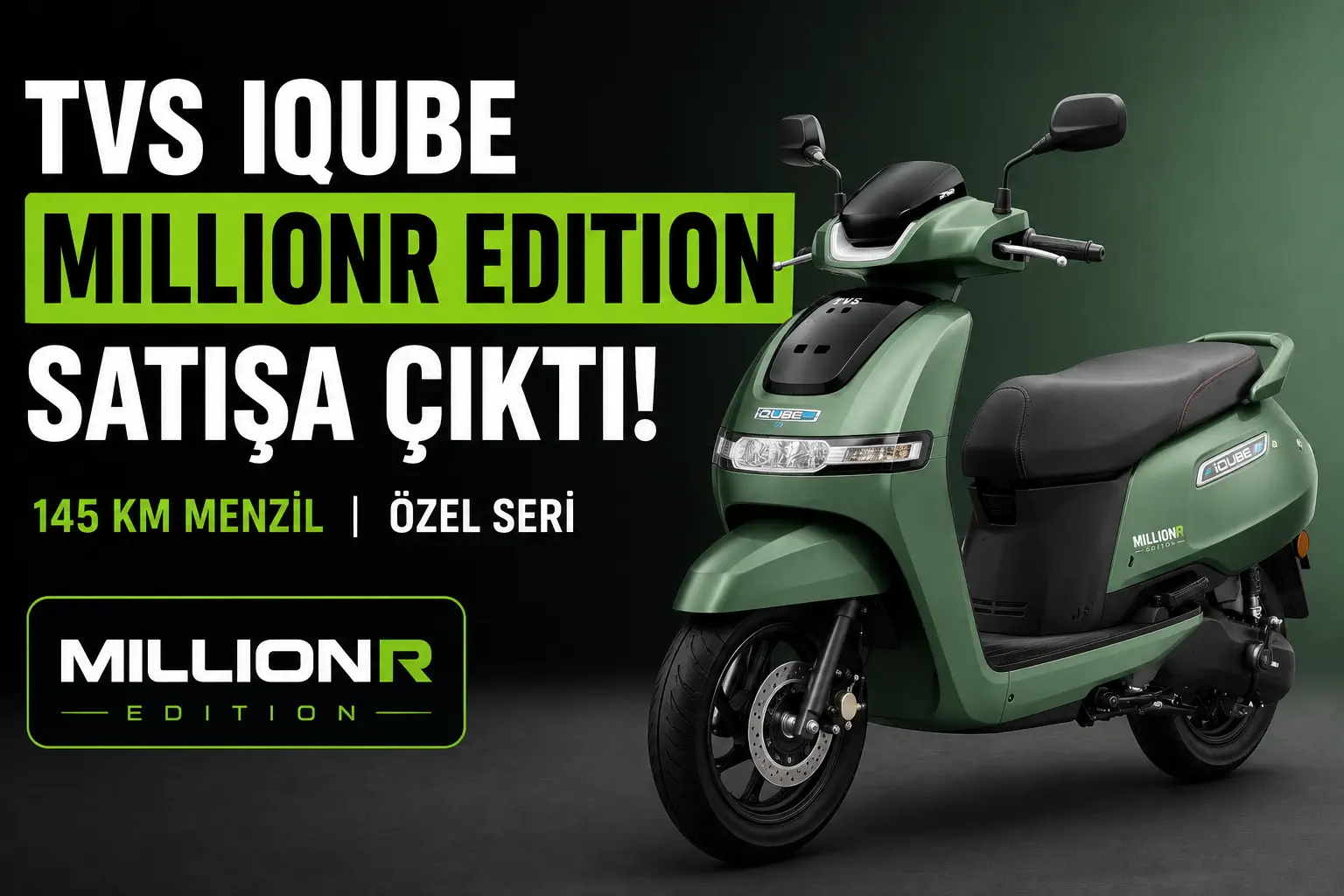 TVS iQube MillionR Edition Satışa Çıktı: 145 Km Menzilli Özel Seri
