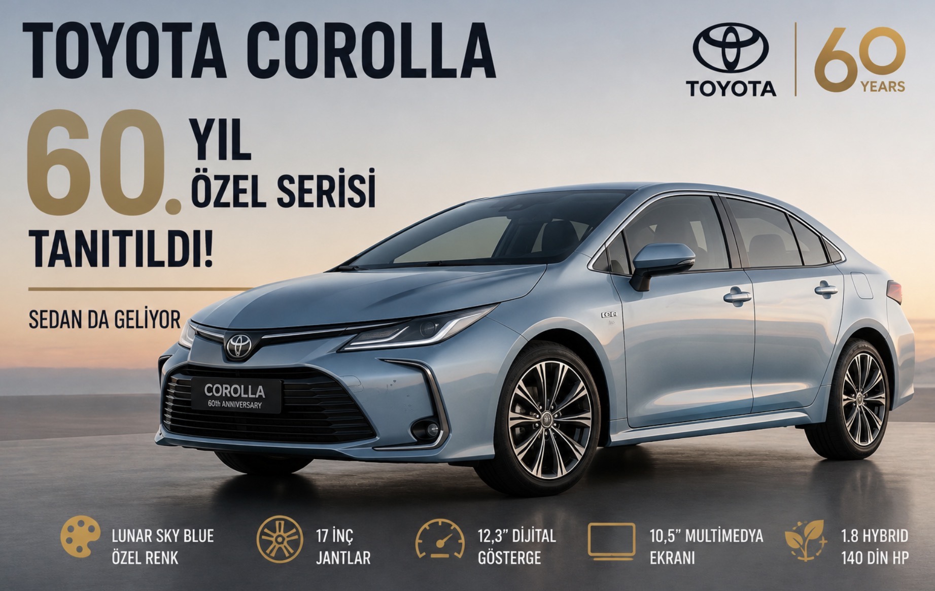 Toyota Corolla 60. Yıl Özel Serisi Tanıtıldı: Sedan da Geliyor