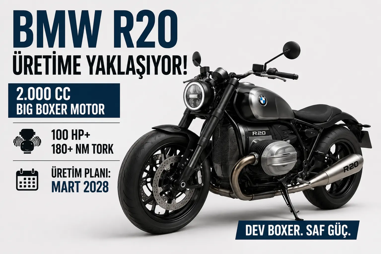 BMW R20 Üretime Yaklaşıyor: 2.000 cc Big Boxer'lı Dev Roadster Görüntülendi
