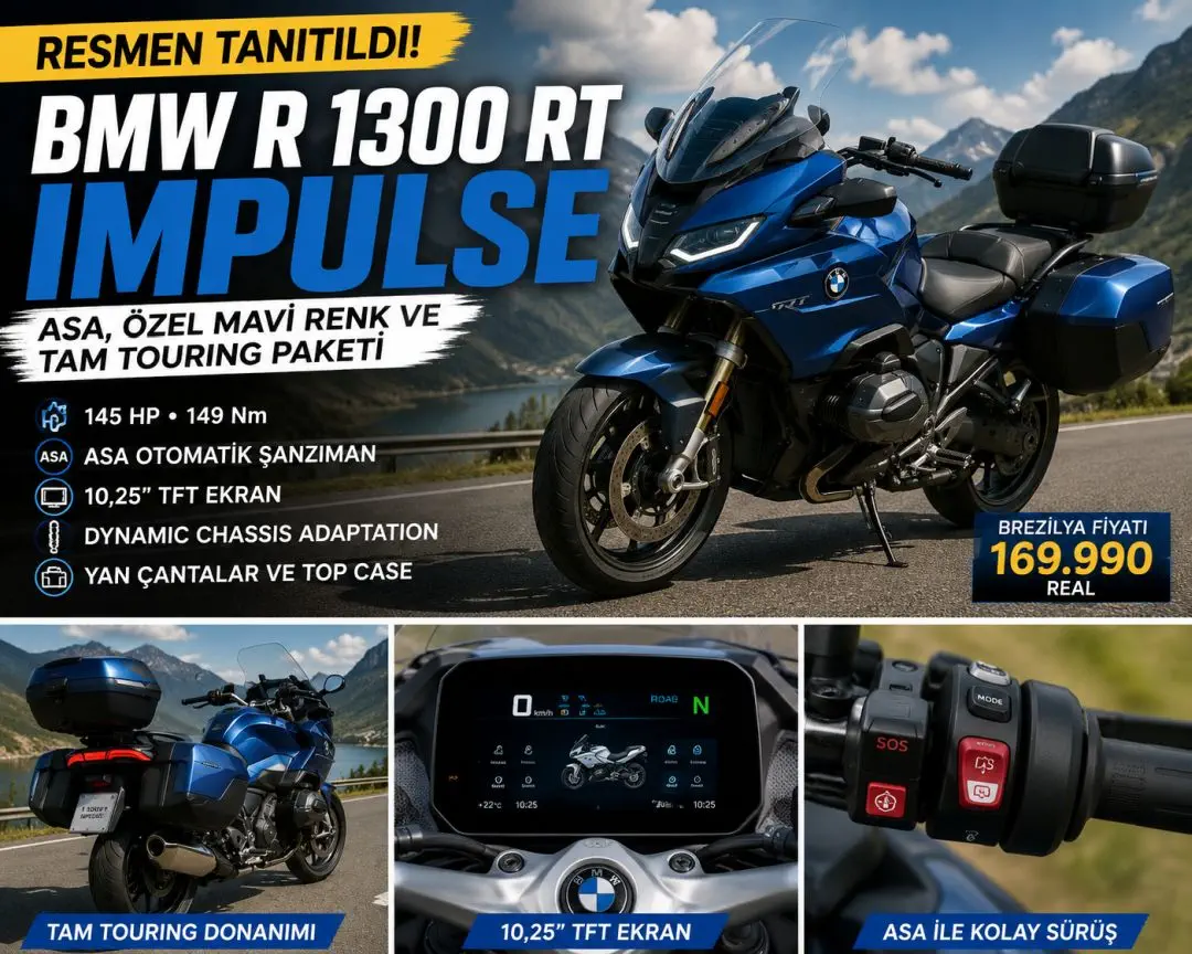 BMW R 1300 RT Impulse Tanıtıldı: ASA, Özel Mavi Renk ve Tam Touring Paketi