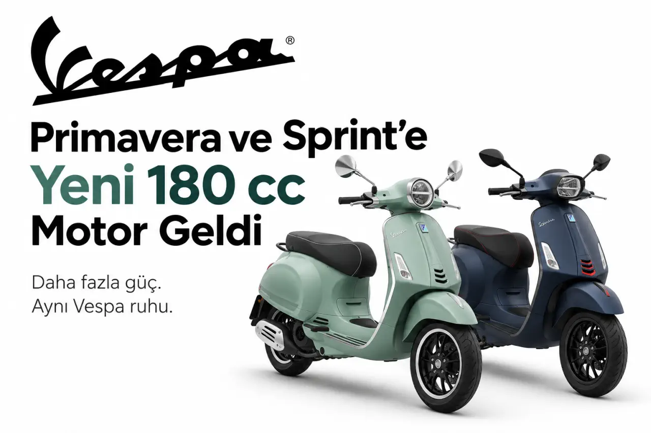 Vespa Primavera ve Sprint’e Yeni 180 cc Motor Geldi: Güç Arttı, Tüketim Düştü