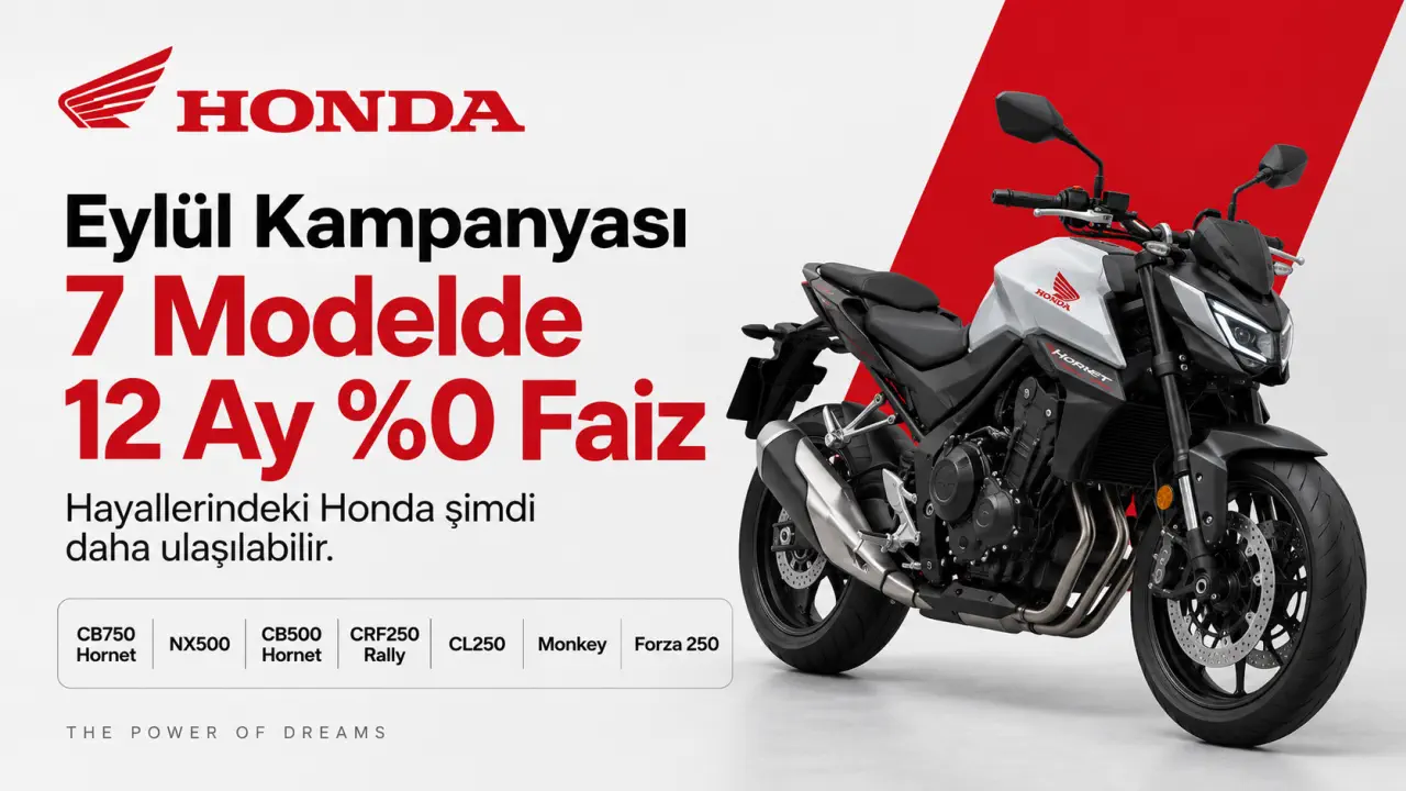 Honda Türkiye’den Eylül Kampanyası: 7 Modelde 12 Ay %0 Faiz