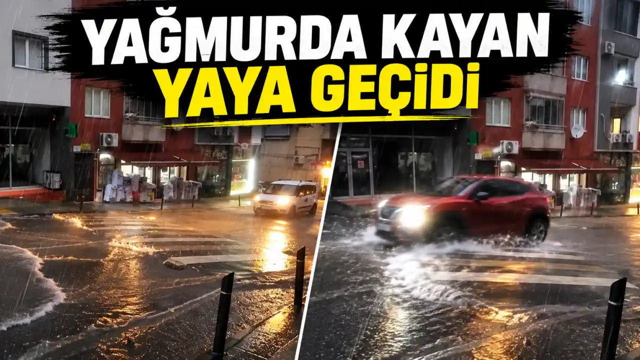 Yağmurdan Dolayı Kayan Yaya Geçidi