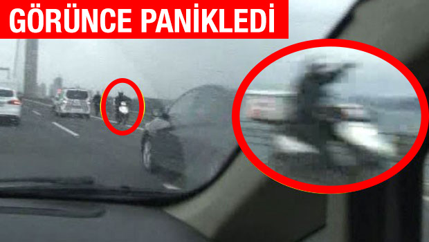 Erdoğan'ın konvoyu tersten gelen motosikletli görünce panikledi