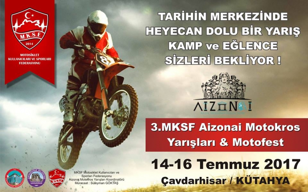 3. MKSF Aizanoi Motokros Yarışları & Motofest Çavdarhisar, Kütahya 14-16 Temmuz 2017