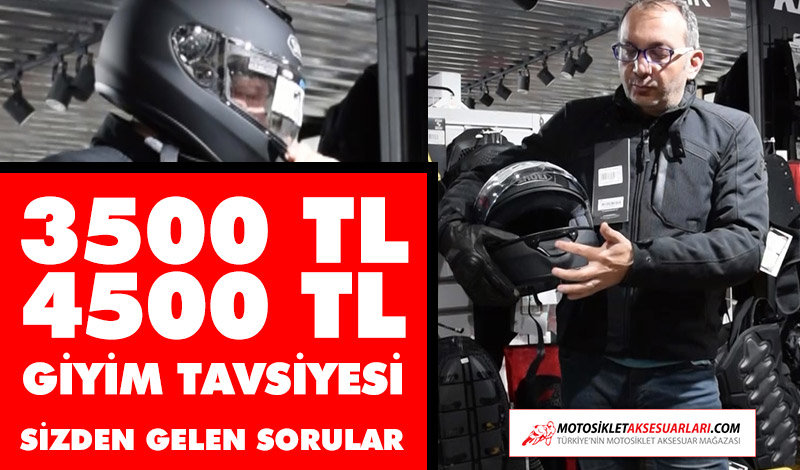 3500 tl - 4500 tl Motor Giyim Önerisi