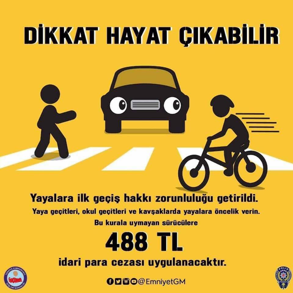 Yayalara ilk geçiş zorunluluğu hakkı getirildi