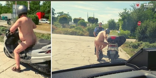 Çıplak moped sürücüsü yakalandı