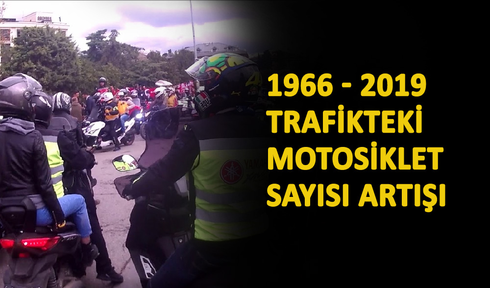 1966 - 2019 Yıllarına Göre Trafikte Motosiklet Sayısı Artışı