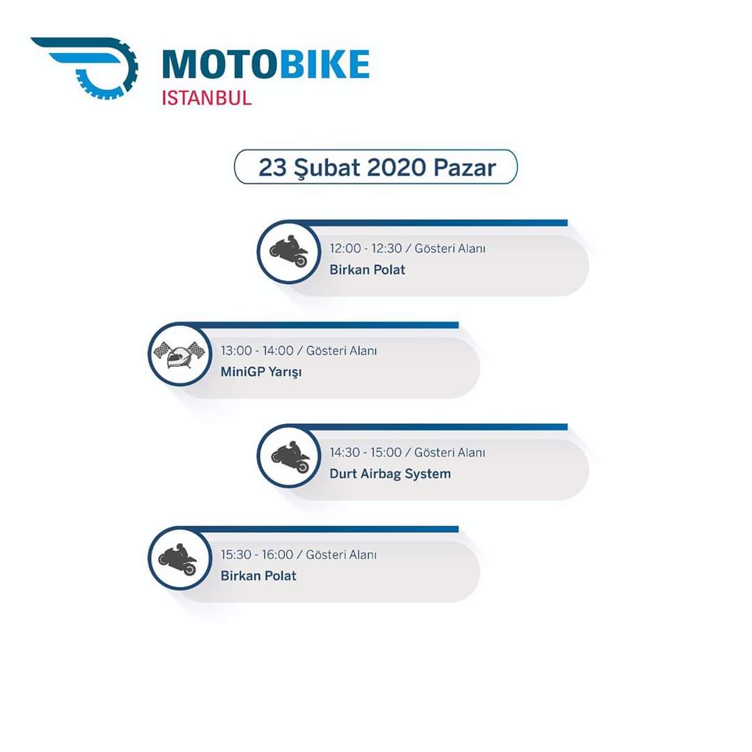Motobike 2020 etkinlik takvimi