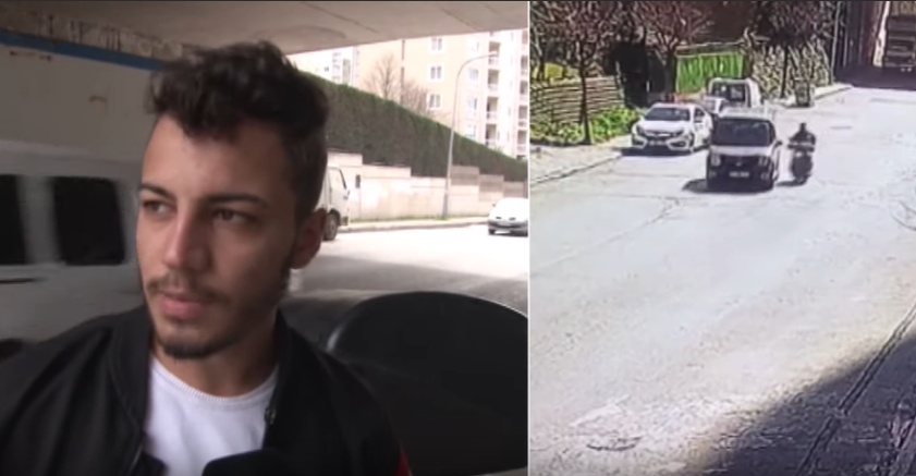 Motosikletli Kuryeyi Kasten Yaraladığı O Anlar Kamerada!