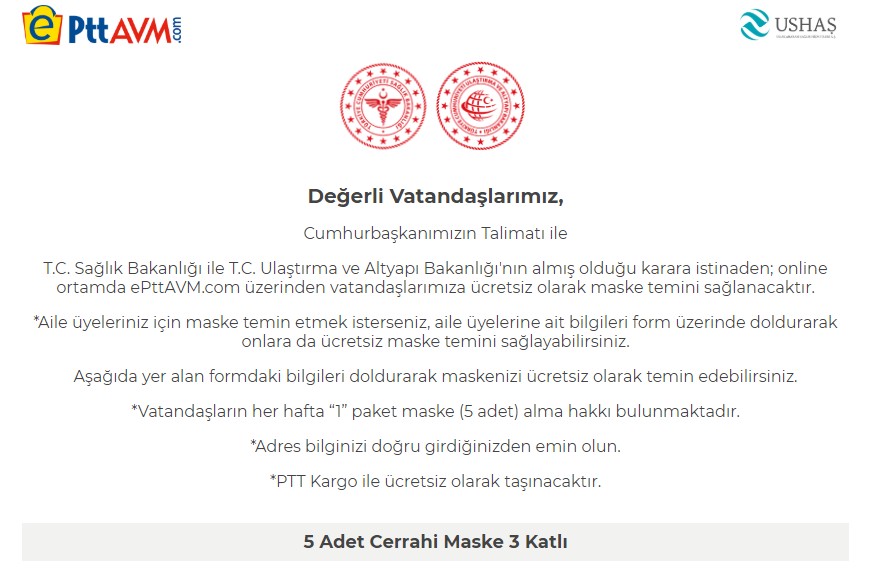 Ücretsiz Maske Almak İçin Tam Zamanı
