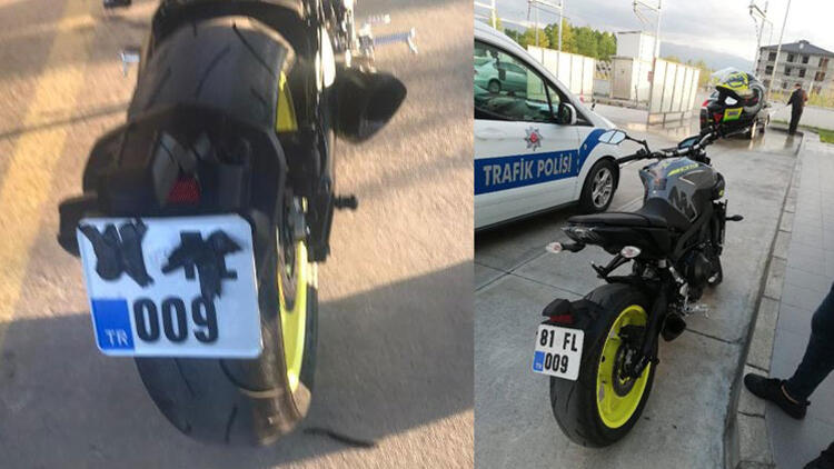 Plakasını Kapatan Motosikletli Yakalandı