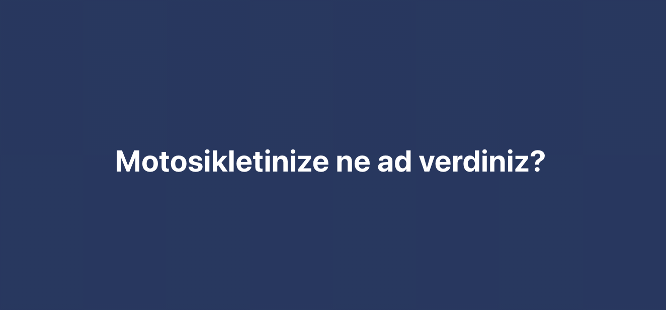 Motosikletinize ne ad verdiniz?