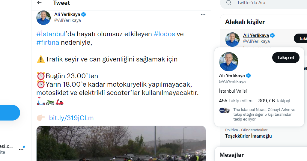 İstanbul'da Motosiklet ve Elektrikli Scooter Kullanımı Yasaklandı