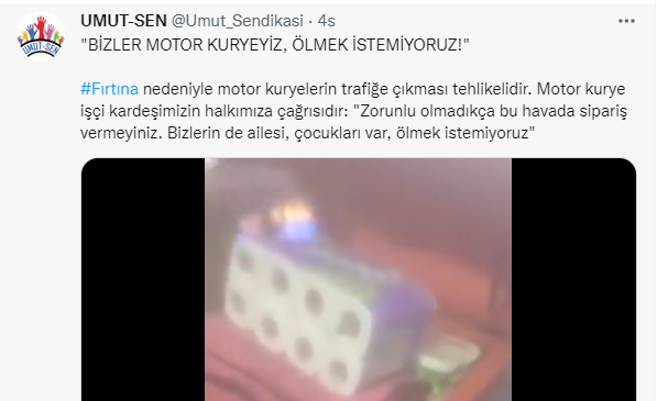Umut Sendikası Paylaştı "ÖLMEK İSTEMİYORUZ"