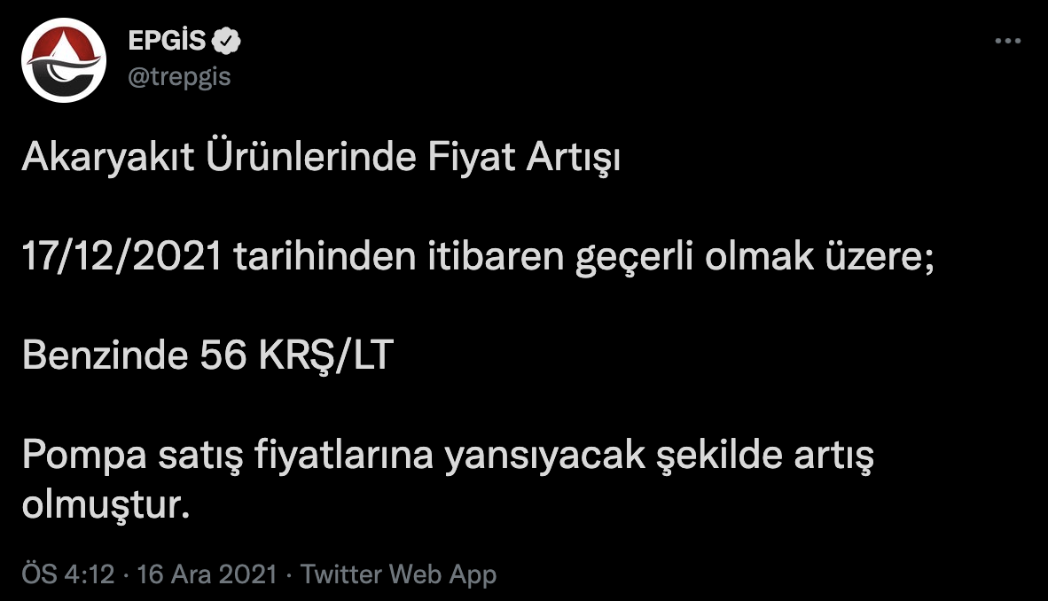 Bu Gece Benzin 56 Kuruş Zam Geliyor