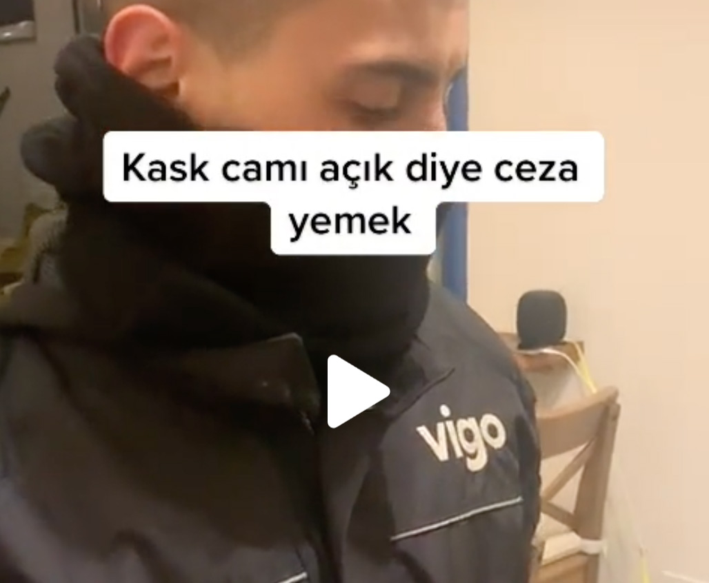 Kask Camı Açık Diye Ceza Yedi