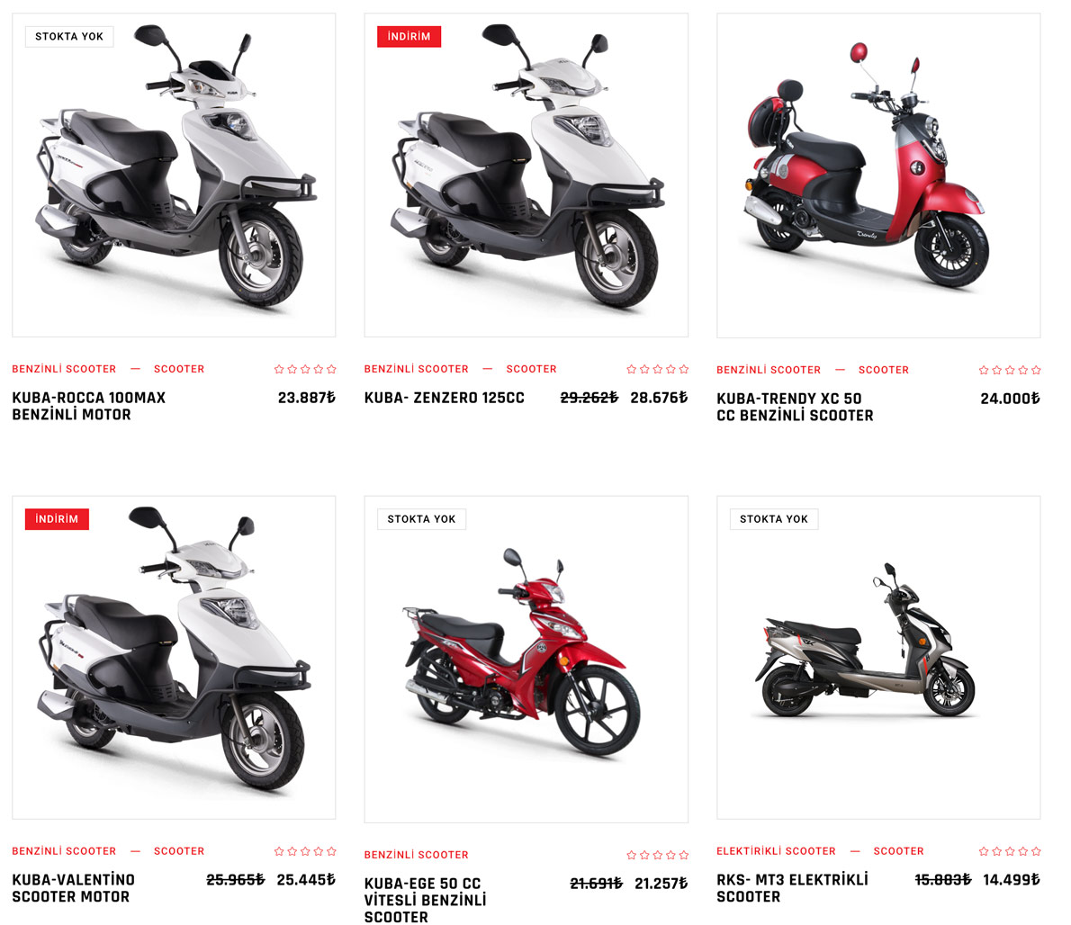 KUBA Motosiklet Fiyatları