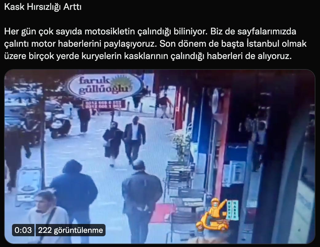 Motorcular Uyarıyor - Kaskınızı Çaldırtmayın